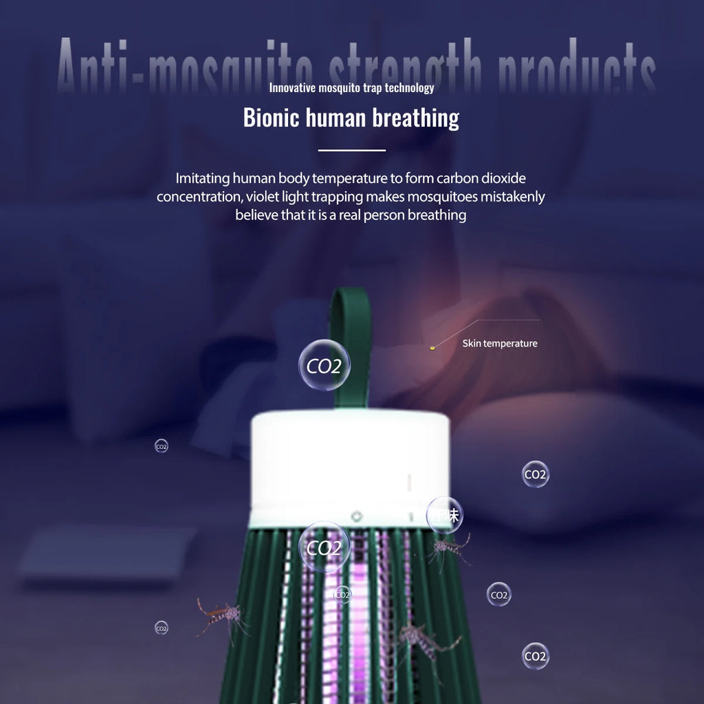 Electric mosquito killer lamp, 2-in-1 insect trap, USB, with LED light, for bedroom, outdoor camping, wasps, mosquitoes