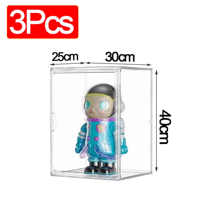 New Large Capacity Storage Box Organizer for Figures Acrylic Box Clear Blind Box Showcase Makeup Organizer for Bag