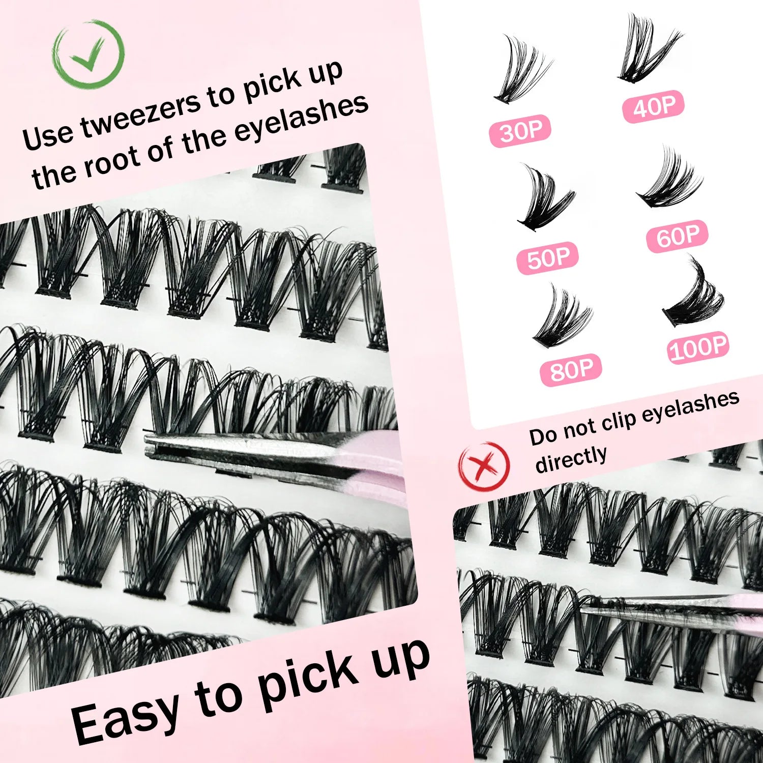 MIAOJIE DIY Lash Extension Kit 720pcs Lash Clusters Individual Eyelashes Kit with Lash Bond and Seal Wispy Natural Mange Lashes