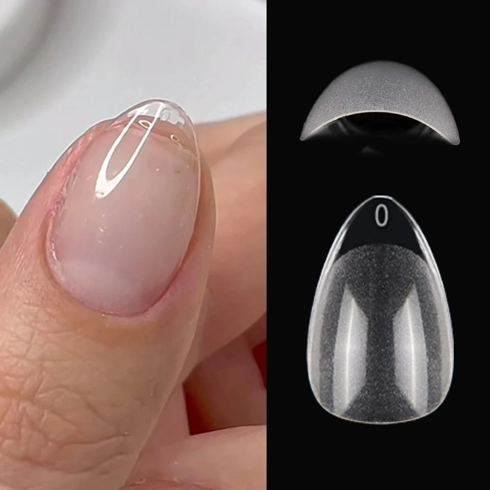 120pcs XXS Super Short Almond Full Cover Sculpted Soft Gel Nail Tips Press on Capsule Americaine Gel X Artificial Fake Nails