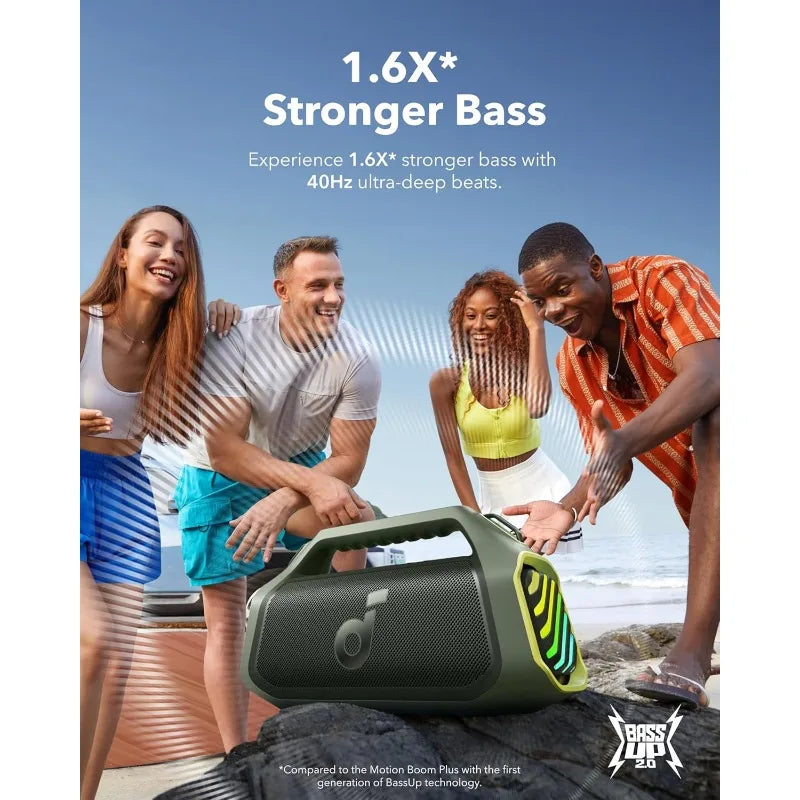 2025 hot sale Boom 2 Plus By Anker, Outdoor Speaker, 140W, 2+2 Channel, BassUp 2.0, 20H Playtime, Fast Charge, IPX7 Waterproof,