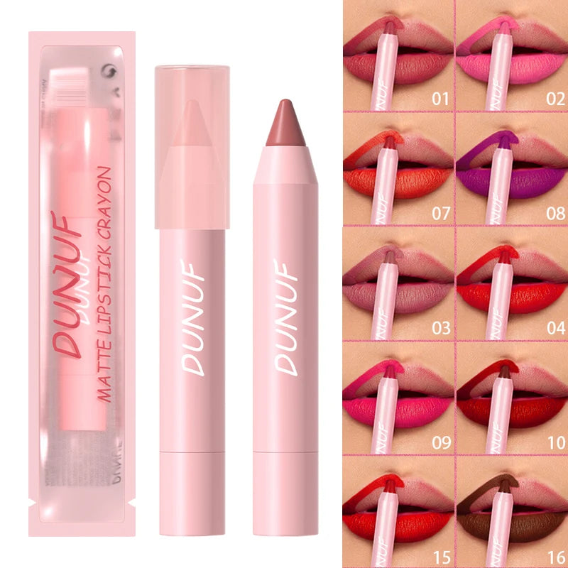 Waterproof Lip Liner & Lipstick Pencil – 18 Shades, Matte Long-Lasting
