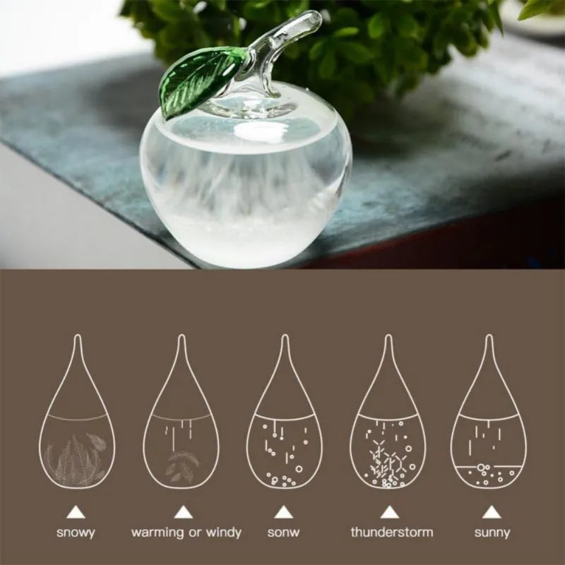 Desktop Stylish Apple Bird Swan Shaped Crystal Weather Forecast Bottle Glass Storms Weather Predictor Monitor Barometer For Home