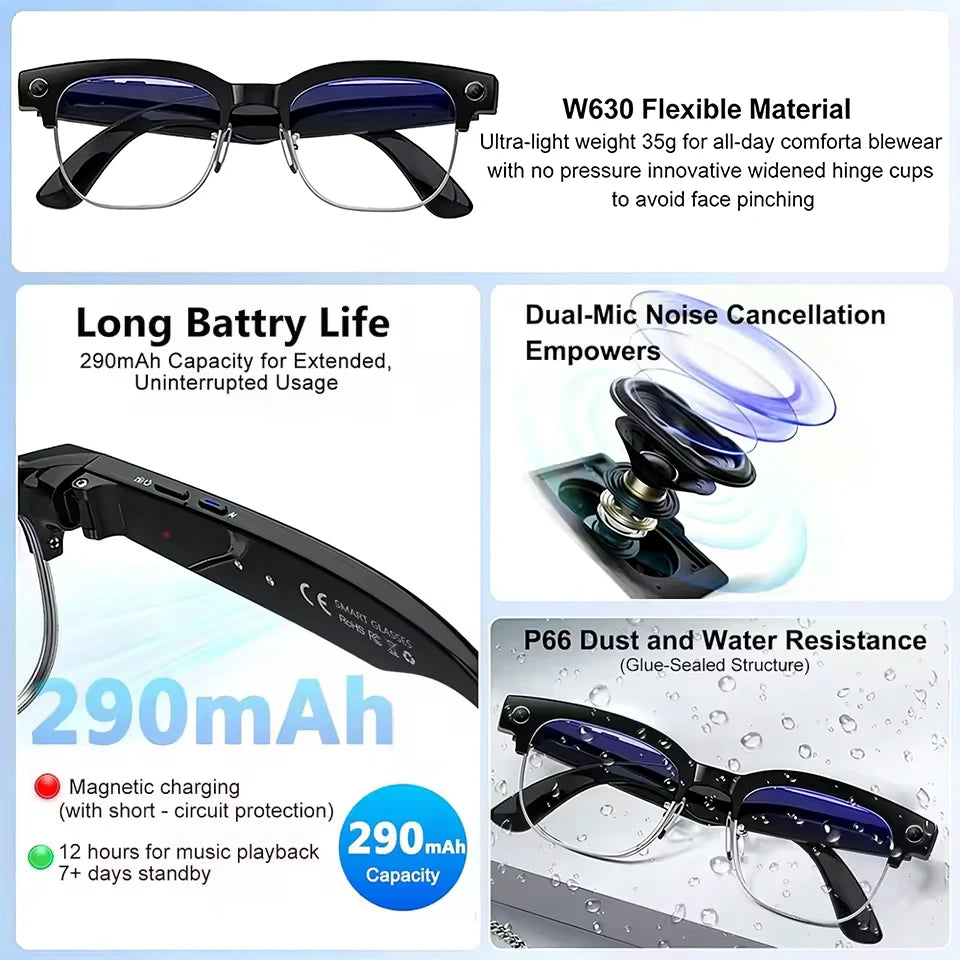 AI Smart Glasses – 4K Camera, Bluetooth & Real-Time Translation