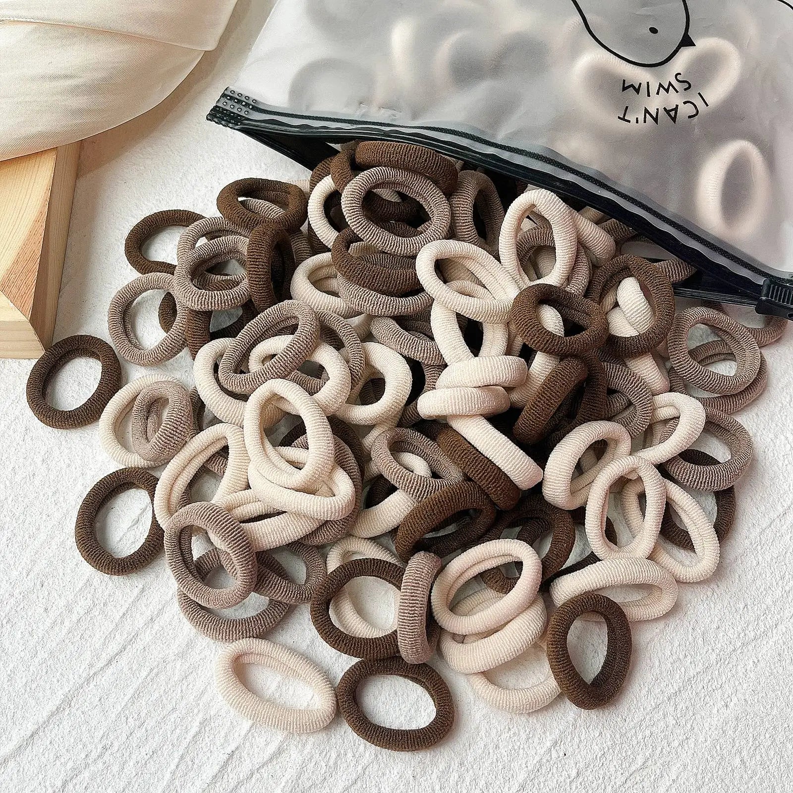 50PCS/Set Women Girls Basic Hair Bands  Simple Solid Colors Elastic Headband Hair Ropes Ties Hair Accessories Ponytail Holder