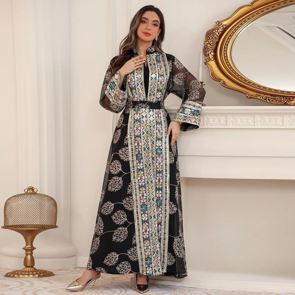 Elegant Abaya Kaftan 2-Piece Set – Eid & Ramadan Party Dress