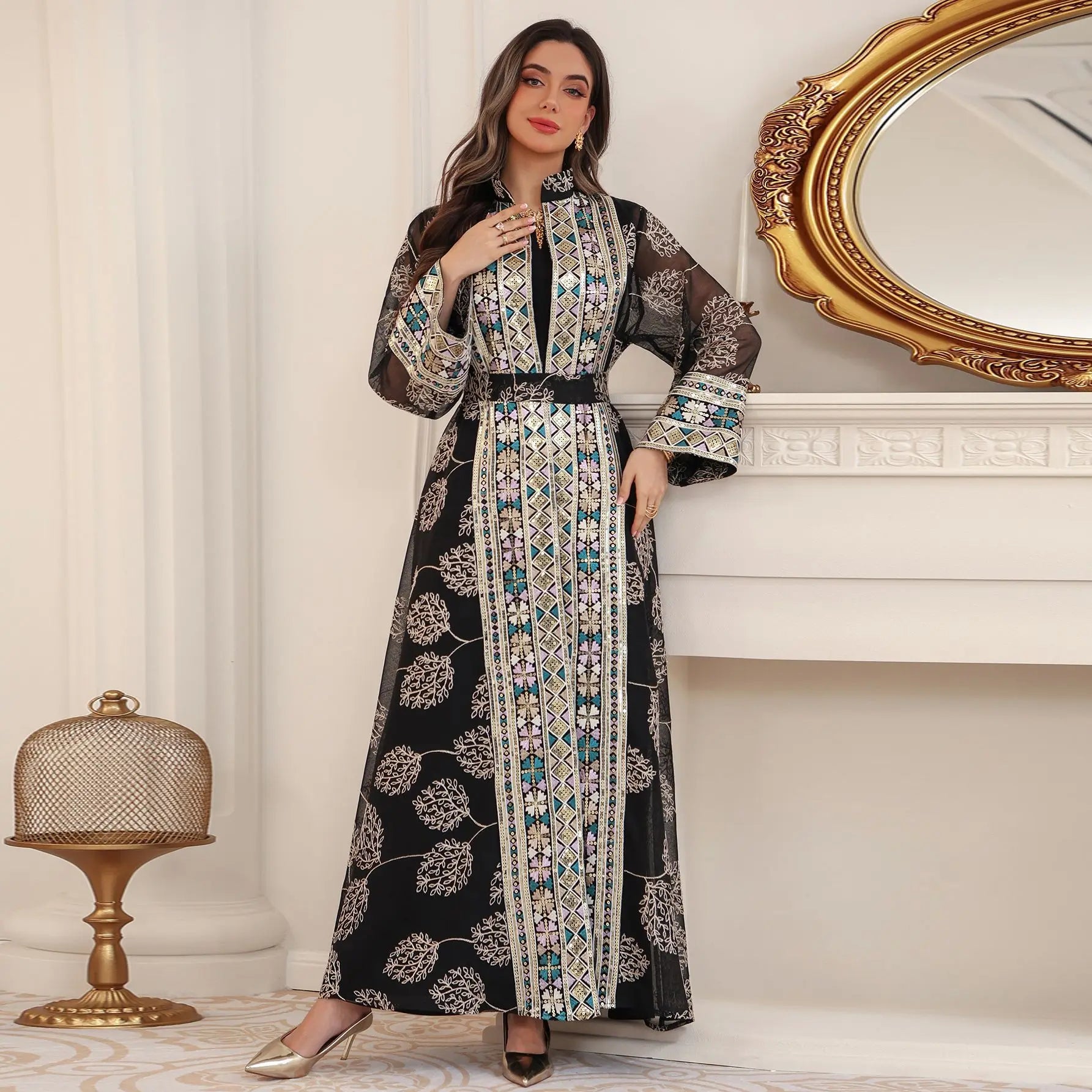 Elegant Abaya Kaftan 2-Piece Set – Eid & Ramadan Party Dress