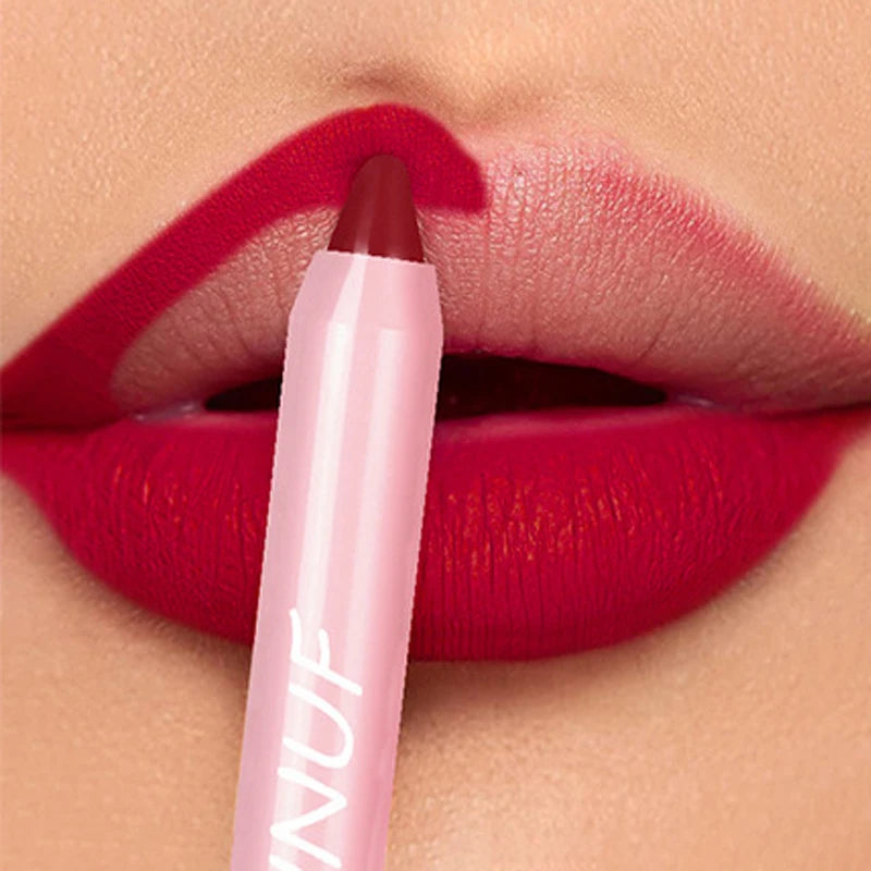 Waterproof Lip Liner & Lipstick Pencil – 18 Shades, Matte Long-Lasting