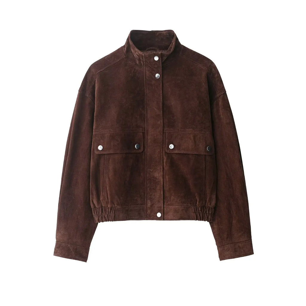 Women's Turtleneck Jacket with Big Pockets – Loose Warm Coat