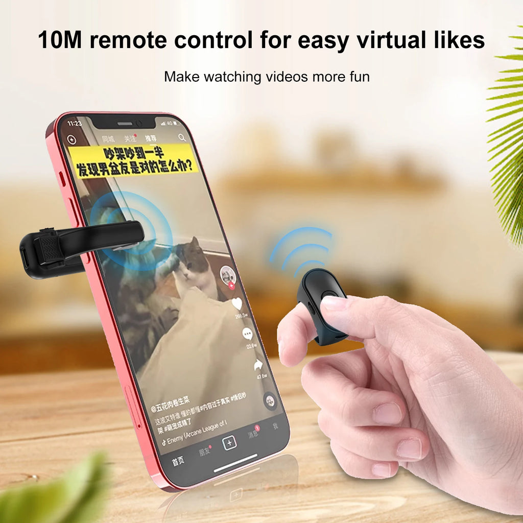 2-in-1 Page Turner Clicker Wireless Page Turner Remote Control E-Reader Phone Camera Record Trigger Remote for Kindle