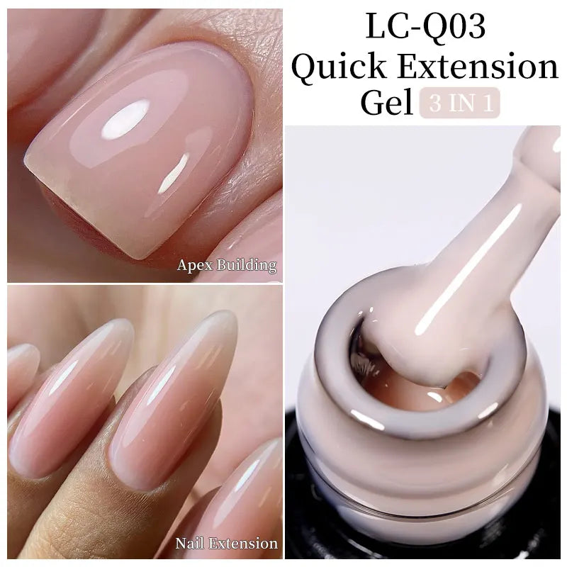 LILYCUTE 15ML Quick Extension Gel Nail Polish Milky White Clear Pink Color French Manicure Finger Prolong Nail Hard Gel Varnish