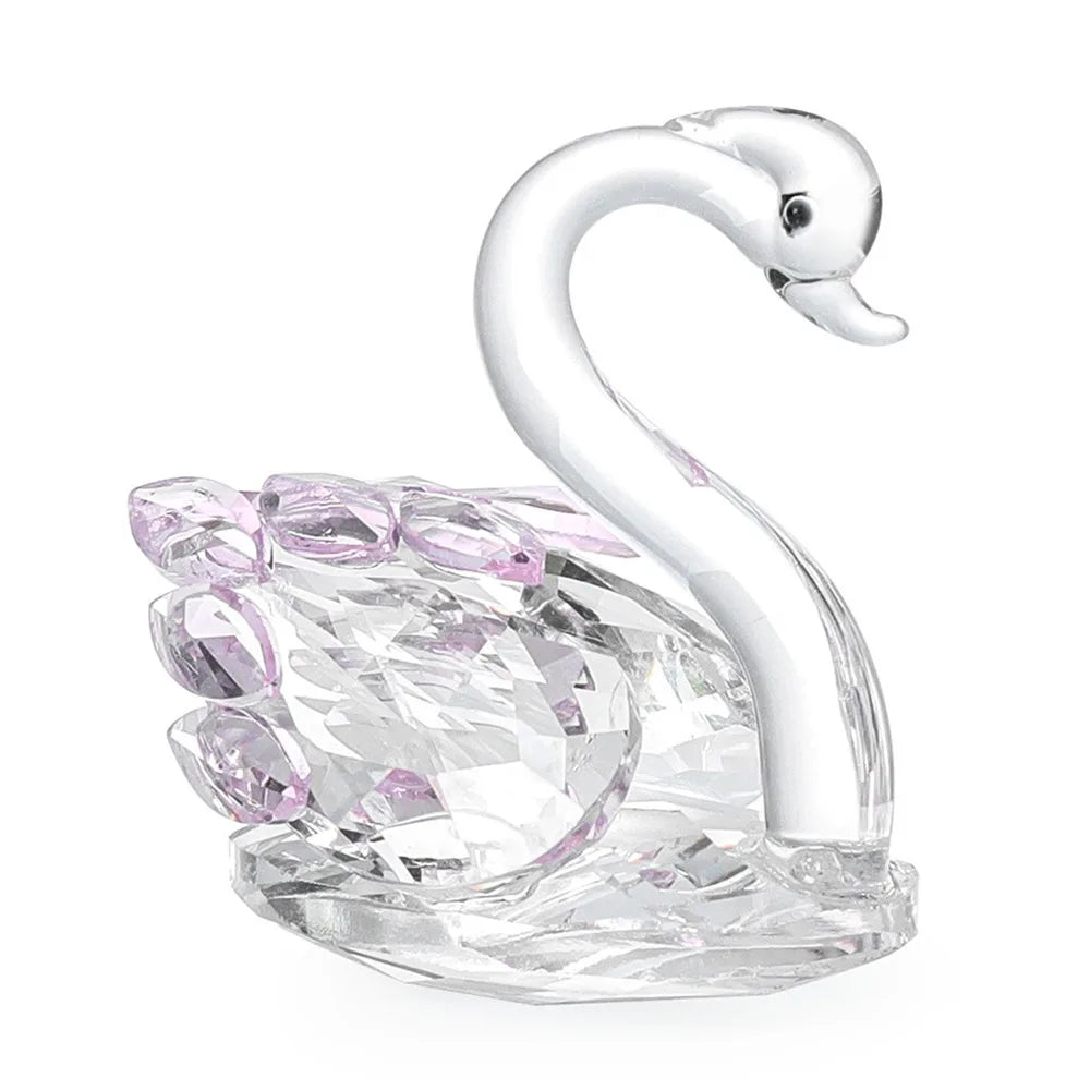 Creative Crystal Swans Ornaments Desktop Decoration Miniature Gift Diamond Swans Crafts Small Statue Elegant