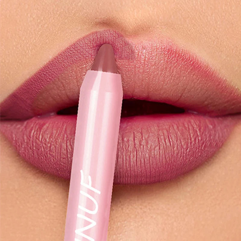Waterproof Lip Liner & Lipstick Pencil – 18 Shades, Matte Long-Lasting