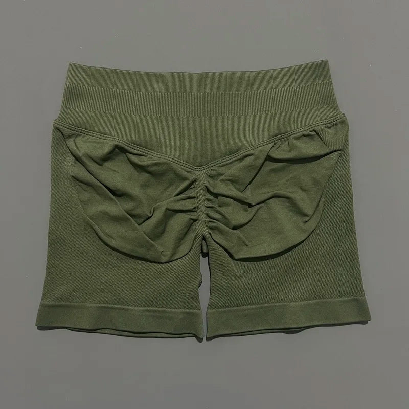 HISTELLO Impact Shorts 4.5" Women Yoga Shorts Seamless Low Waist Scrunch Bum Gym Leggings Workout Stretch Fitness Sports Shorts