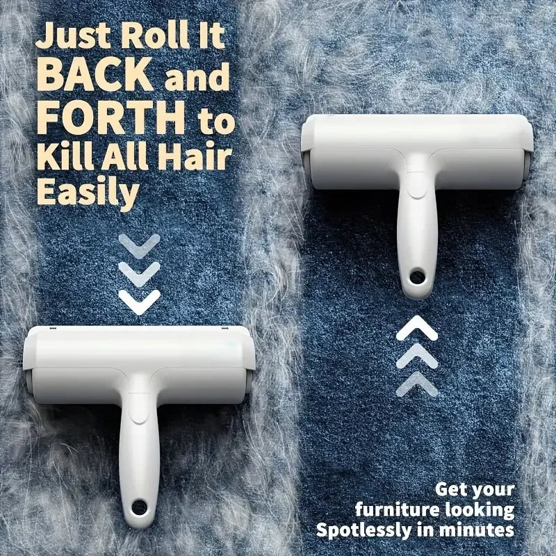 Pet Hair Removal Brush & Roller – Reusable Self-Cleaning for Cats & Dogs