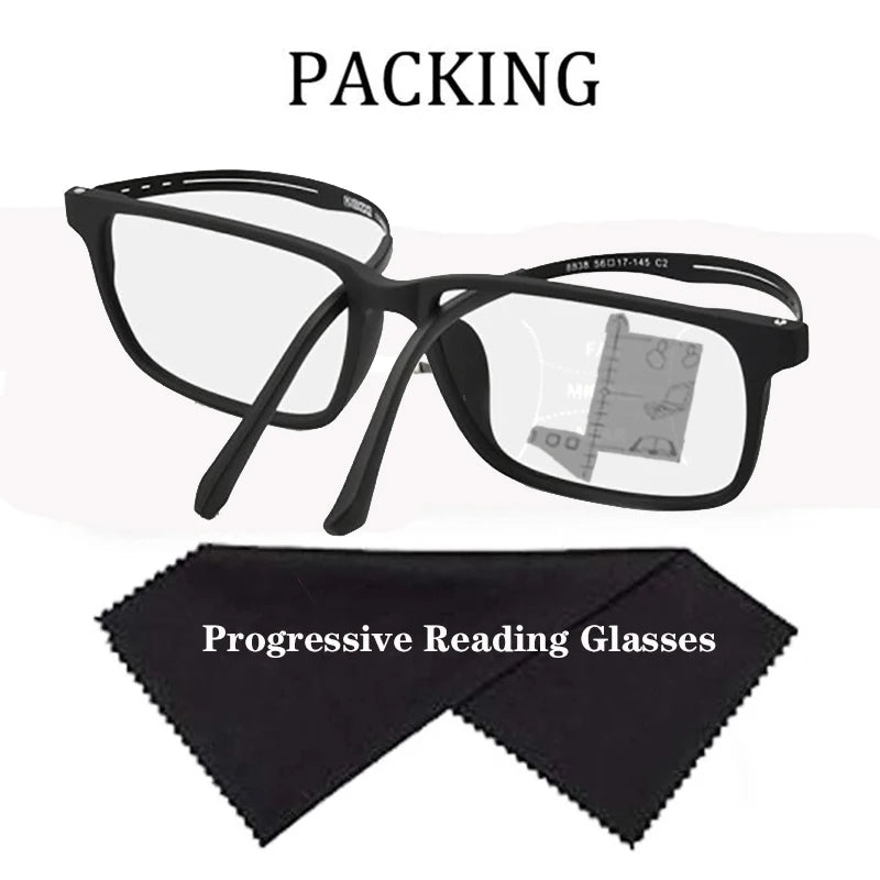 Pure Titanium Multifocal progressive reading glasses men women near and dual-use Anti-Blue Light automatic adjustment Eyewear