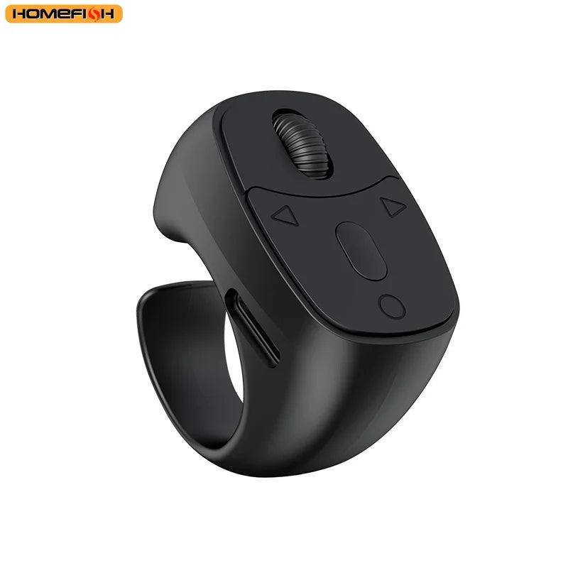 Cell Phone Scrolling Ring Wireless Finger Shutter Remote Control Page Turner Mobile Phone Controller Bluetooth For Travel