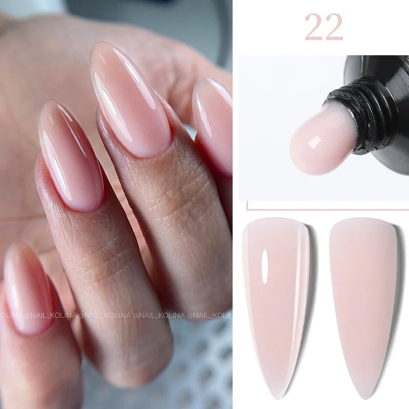 LILYCUTE 15ML Quick Extension Gel Nail Polish Milky White Clear Pink Color French Manicure Finger Prolong Nail Hard Gel Varnish