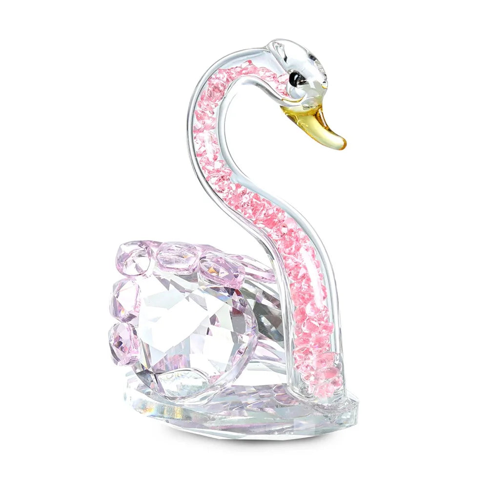 Creative Crystal Swans Ornaments Desktop Decoration Miniature Gift Diamond Swans Crafts Small Statue Elegant