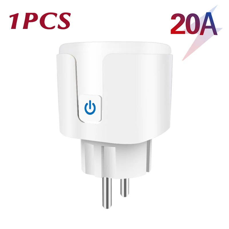 TUYA Smart Plug WiFi Socket EU 16A/20A With Power Monitor Timing Function Voice Control Works With Alexa GoogleHome
