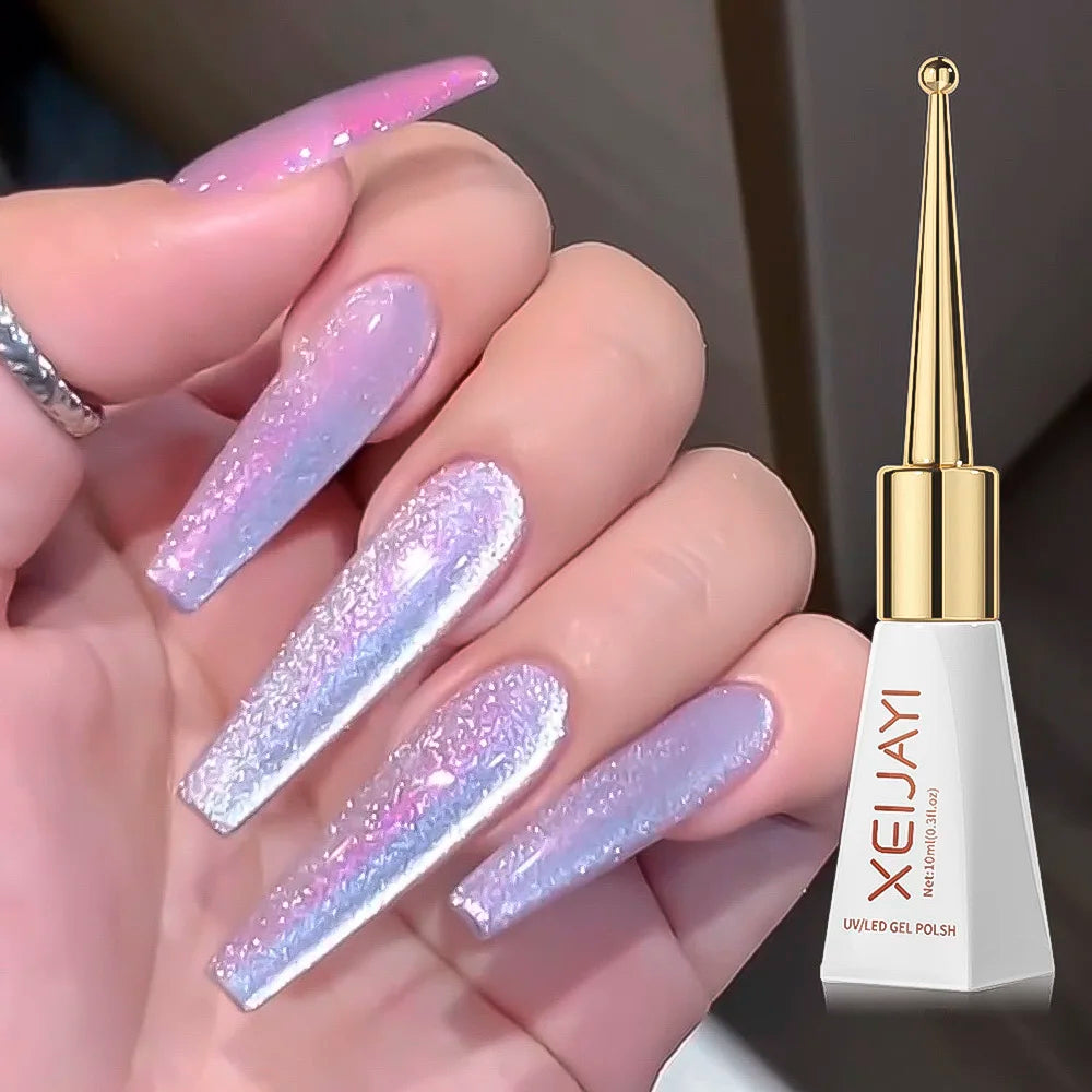 3pcs Pink Cat Eye Gel Nail Polish & Magnet Tools Set 1ja(0.34oz ) Magnetic Cats Eye Nail Gel UV Semi-permanent Varnish Nail Supp