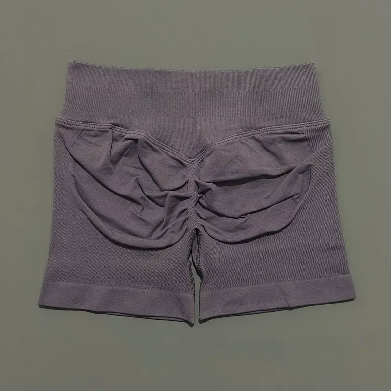 HISTELLO Impact Shorts 4.5" Women Yoga Shorts Seamless Low Waist Scrunch Bum Gym Leggings Workout Stretch Fitness Sports Shorts