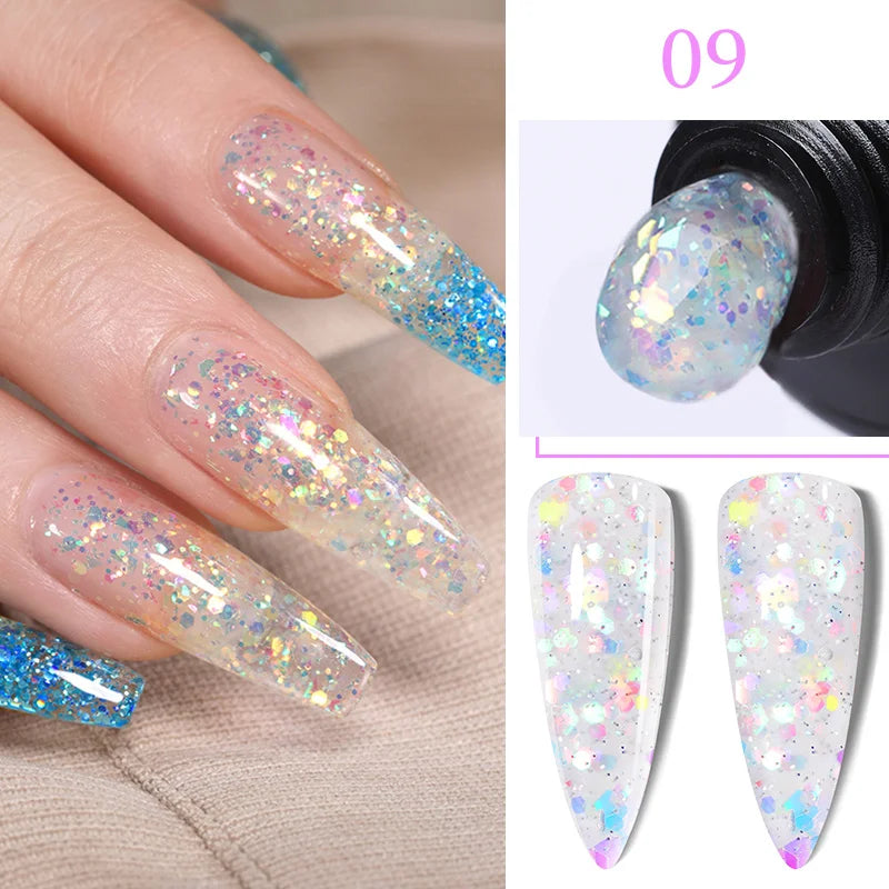 LILYCUTE 15ML Quick Extension Gel Nail Polish Milky White Clear Pink Color French Manicure Finger Prolong Nail Hard Gel Varnish