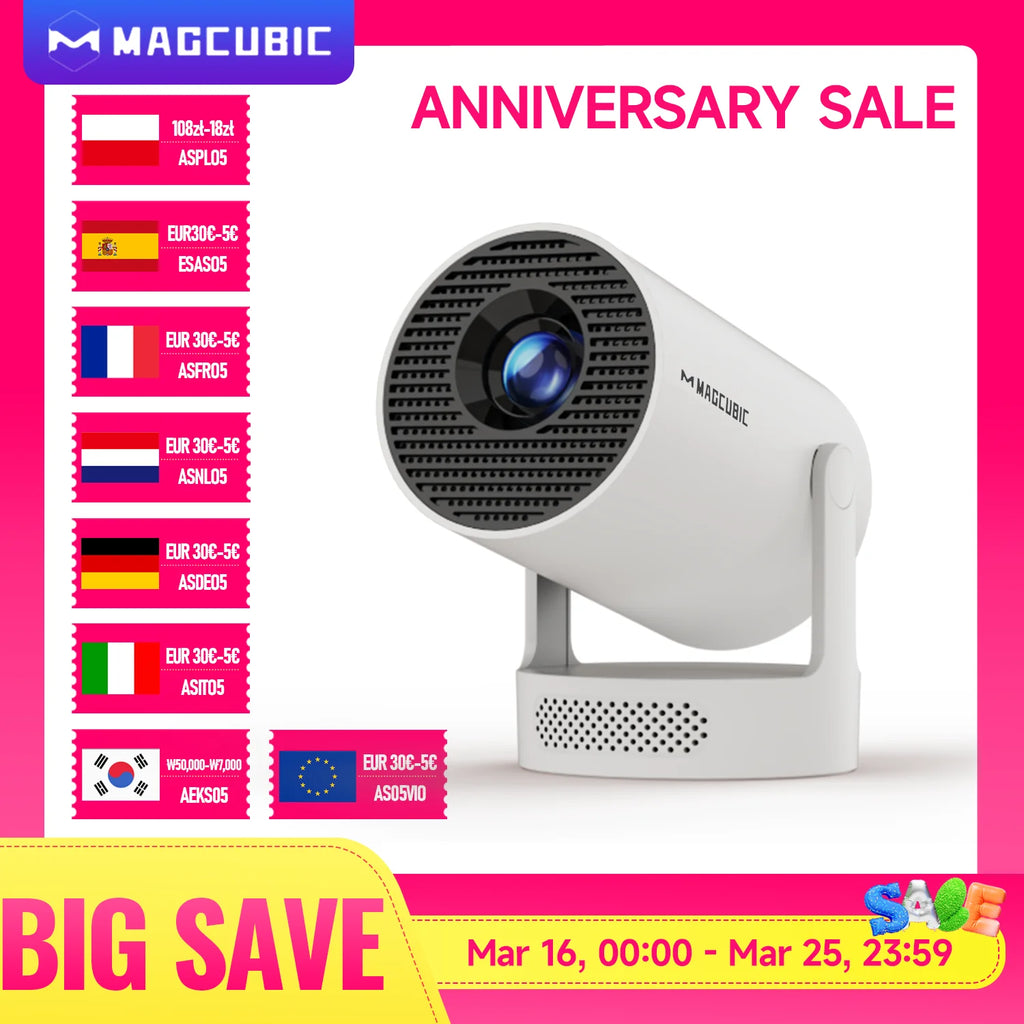 Magcubic 8K Wifi6 Projector 290ANSI Android 14 Dual WIFI Allwinner H726 BT5.0 1280*720P Home Cinema Outdoor portable HY300 Pro +
