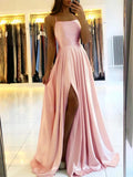 Luxe Satin Side Slit Maxi Dress – Adjustable Strap Evening & Bridesmaid Dress