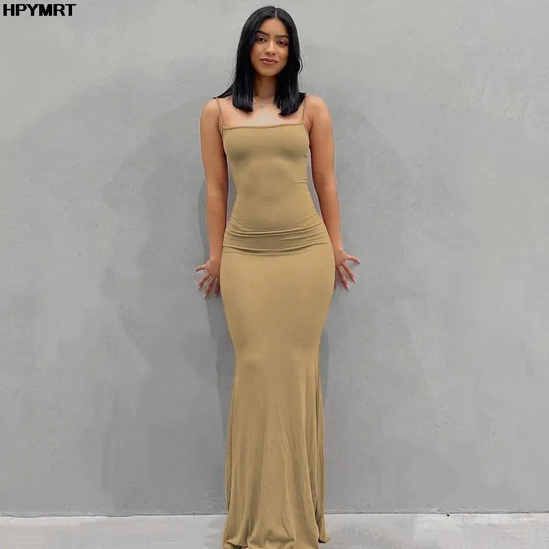 Luxe Strapless Bodycon Maxi Dress – Sleeveless Slim Fit Floor-Length Dress
