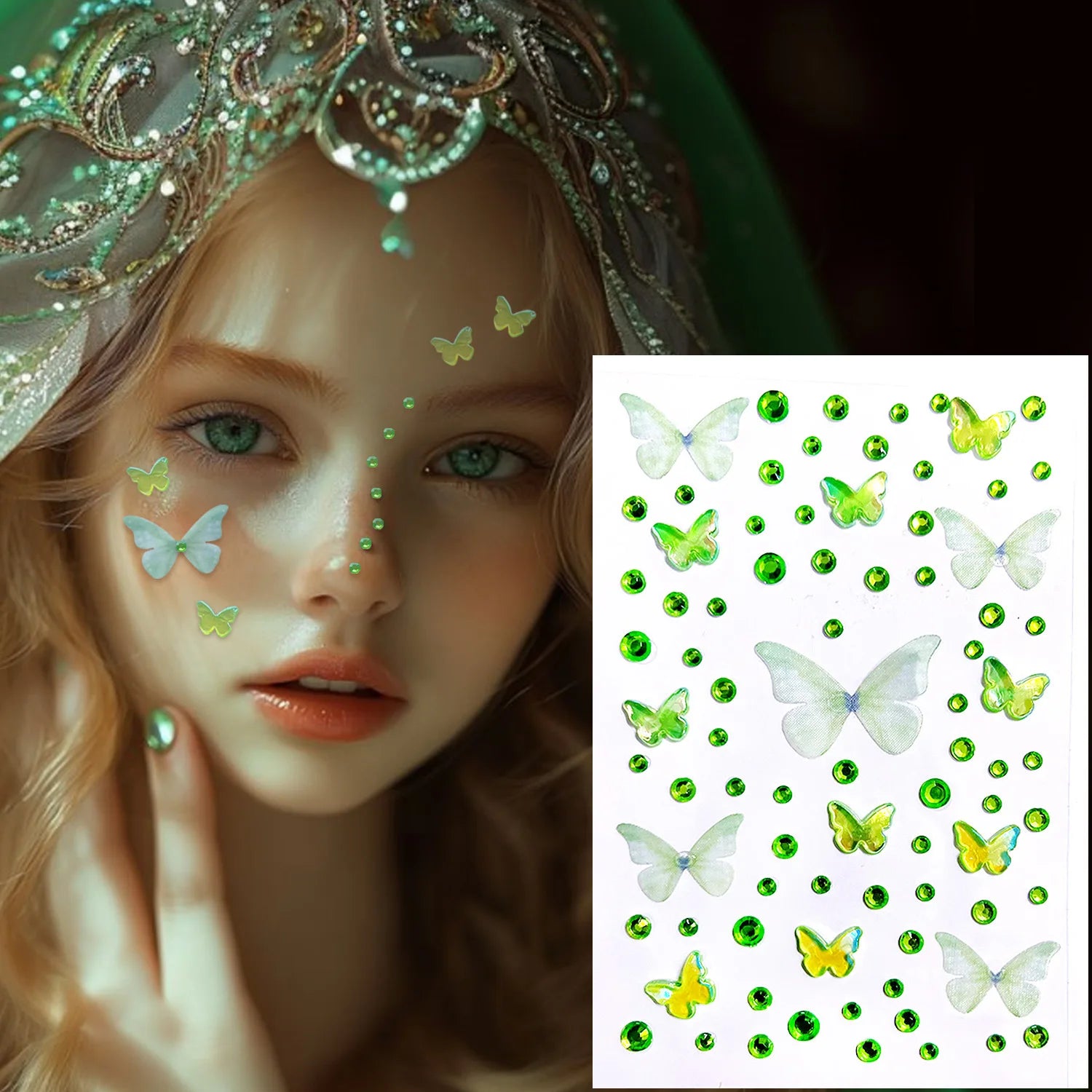 3D Rhinestone Face Tattoo Stickers For Festival Glitter Makeup Jewelry Sticker On Face Crystals Gems Jewels Diamonds Decoration