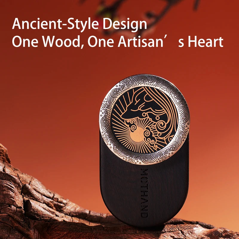 Vintage Style Magnetic Spinner edc Fidget Toy Stress Relief & ADHD Focus Tool Fidget Spinner Handmade Polish Unique Wood Pattern