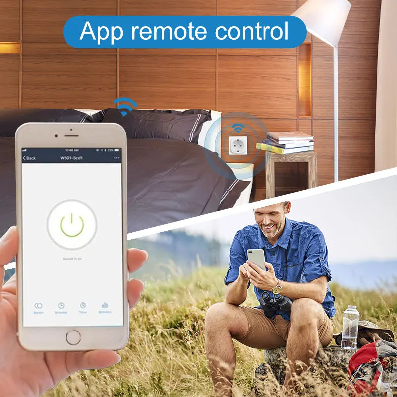 Smart Socket EU 20A Wifi Smart Plug  Power Monitoring Smart Home Voice Control Support Google Assistant Alexa Alice