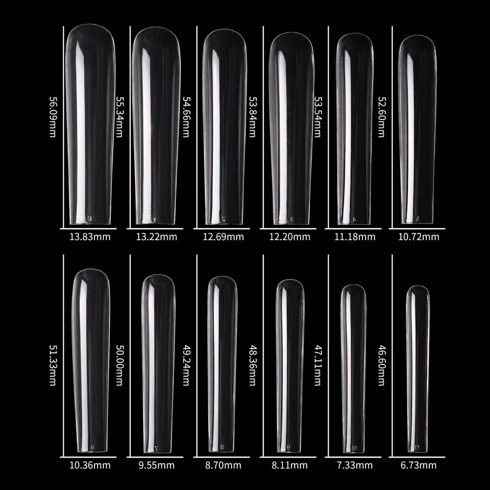 3XL Long Coffin/Square Acrylic False Nail Tip Half Cover C Curved Straight Nail Tips Manicure Nail Art Decoration ToolFake Nails
