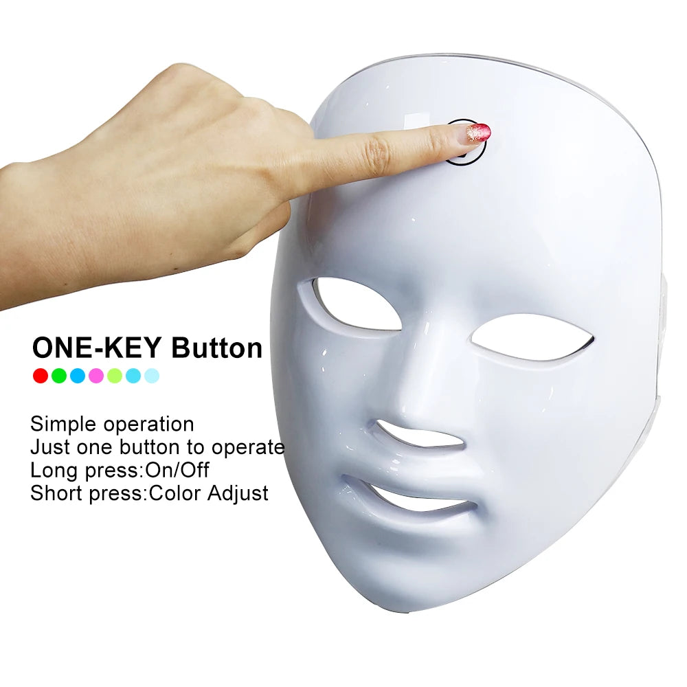 USB Charge 7 Colors Facial LED Mask LED Photon Therapy Beauty Mask Anti Aging Skin Rejuvenation Face Lifting Whitening Skin Care