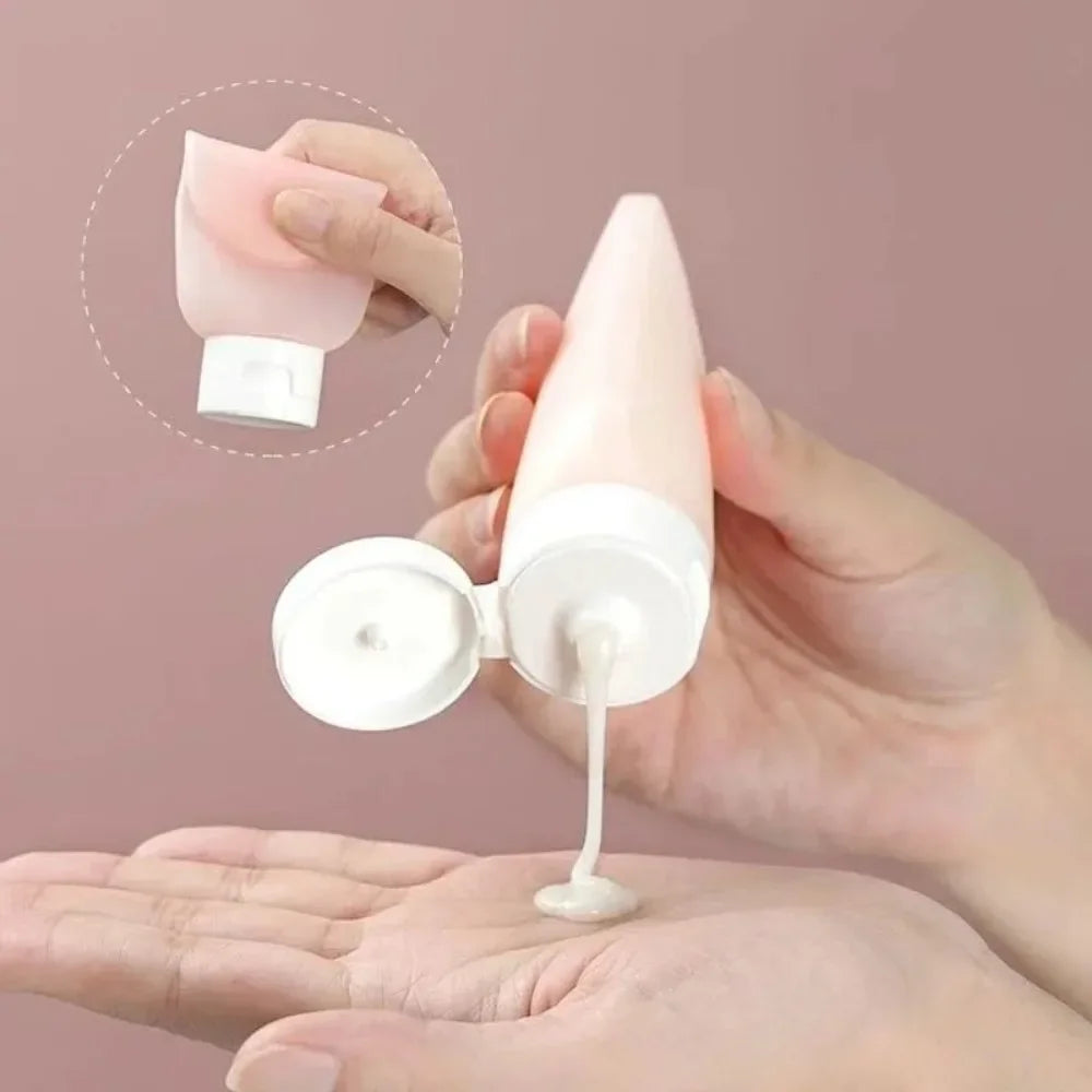 4Pcs/Set Refillable Bottle 60ml Soft Lotion Container Squeeze Tube Empty Bottle Portable Travel Shampoo Bottle