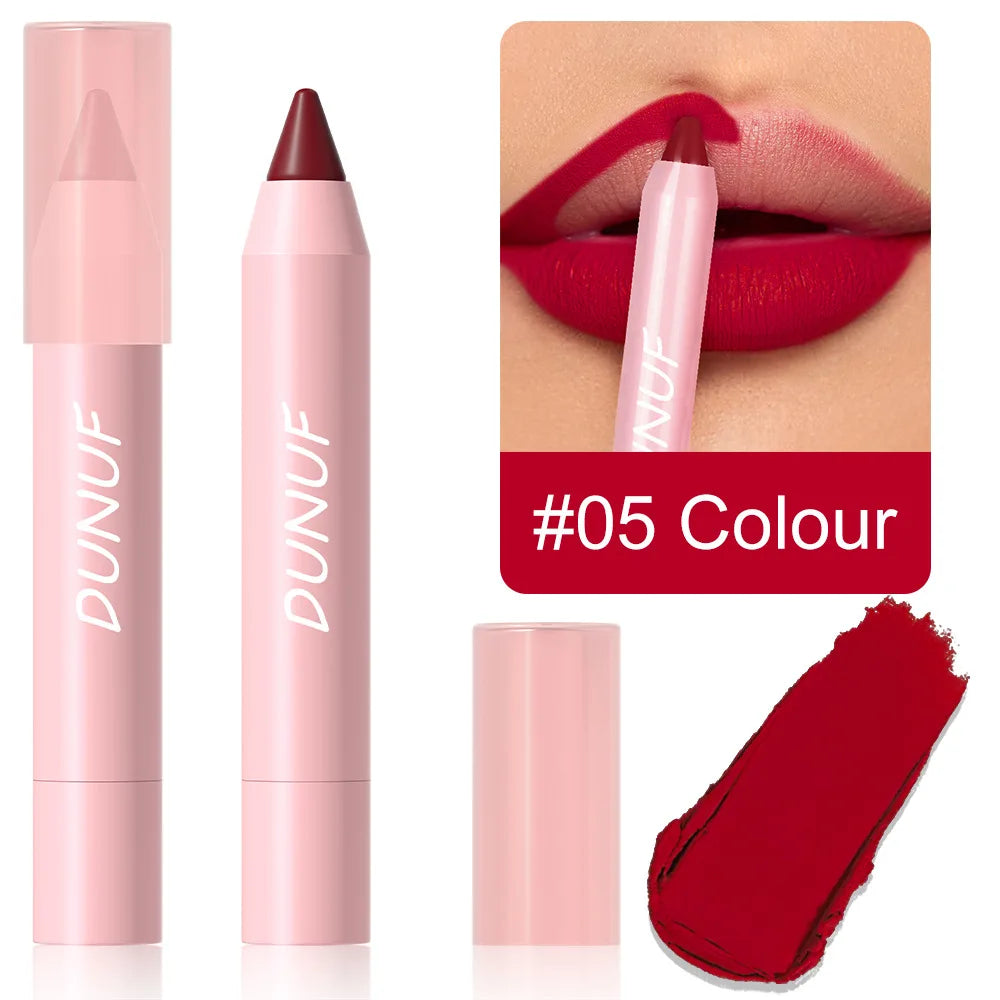 Waterproof Lip Liner & Lipstick Pencil – 18 Shades, Matte Long-Lasting