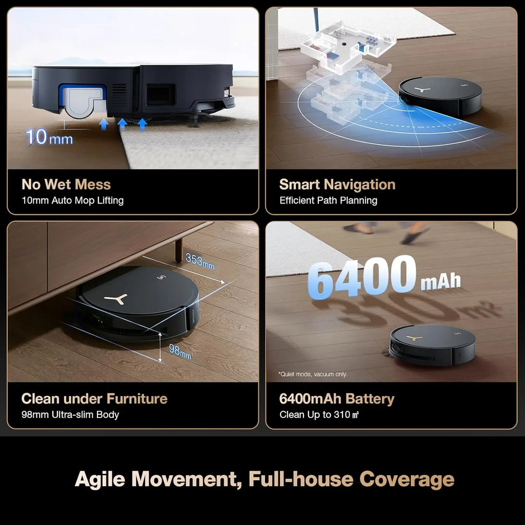 Best Sell ECOVACS DEEBOT X8 Pro Plus Robot Vacuum Cleaner Smart Mopping Sweeping Strong Suction Battery Powerful Home Auto Quiet