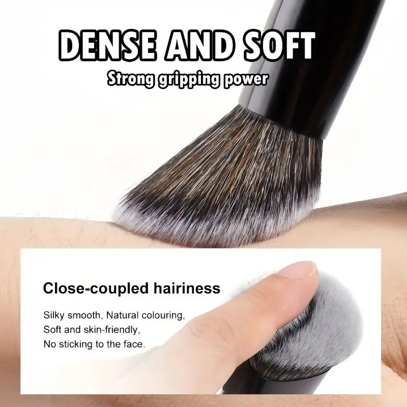 Double Head Makeup Brushes 2 In 1 Flat Angled Foundation Concealer Contour for Blending Loose Powder Liquid Cream Cosmetic Tools