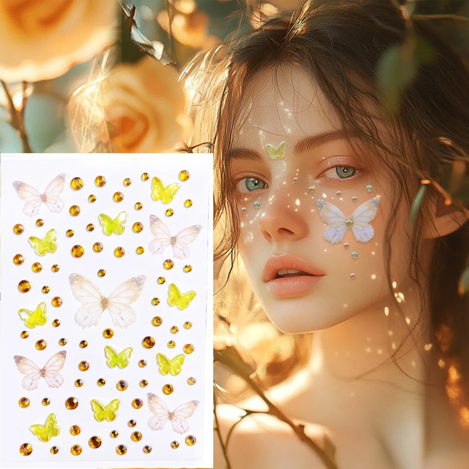 3D Rhinestone Face Tattoo Stickers For Festival Glitter Makeup Jewelry Sticker On Face Crystals Gems Jewels Diamonds Decoration