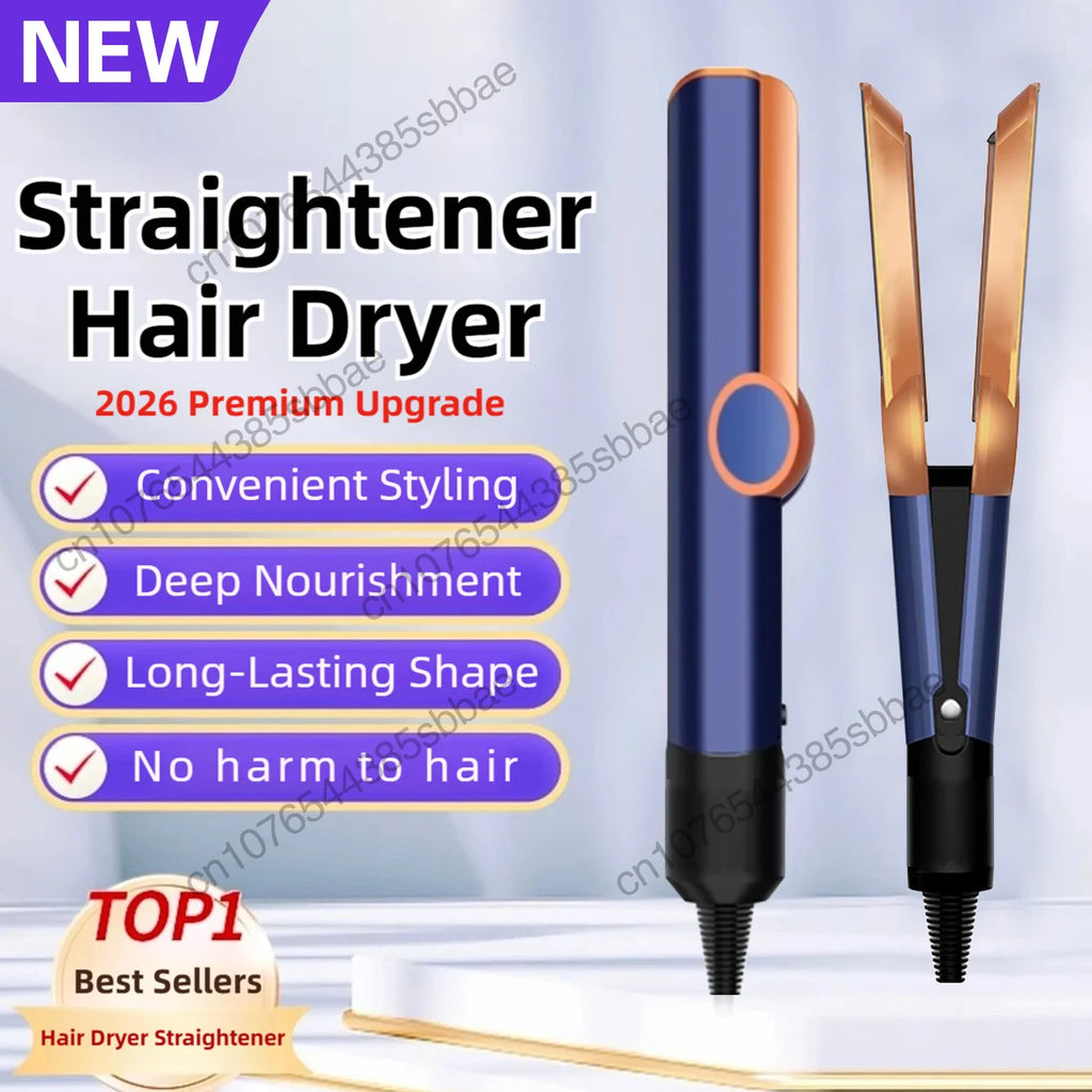 2-in-1 Hair Dryer & Straightener – Negative Ion Styling Tool