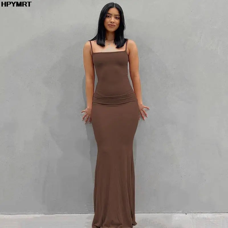 Luxe Strapless Bodycon Maxi Dress – Sleeveless Slim Fit Floor-Length Dress