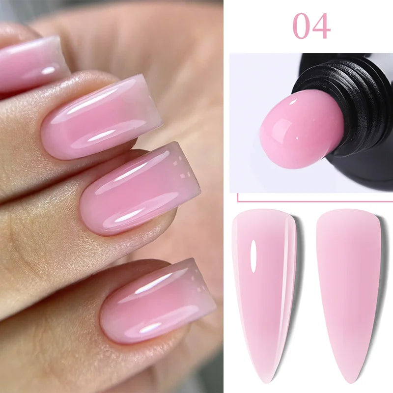 LILYCUTE 15ML Quick Extension Gel Nail Polish Milky White Clear Pink Color French Manicure Finger Prolong Nail Hard Gel Varnish