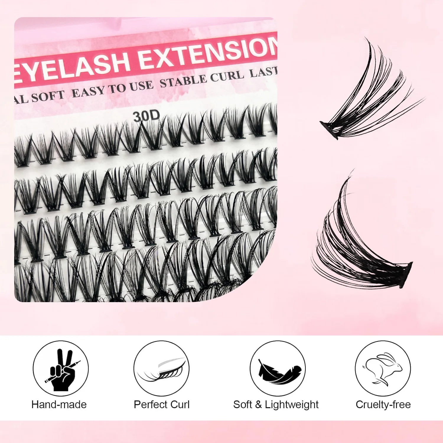 MIAOJIE DIY Lash Extension Kit 720pcs Lash Clusters Individual Eyelashes Kit with Lash Bond and Seal Wispy Natural Mange Lashes