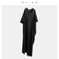 100% Cotton Asymmetric Loose Midi Dress – Casual T-Shirt Style