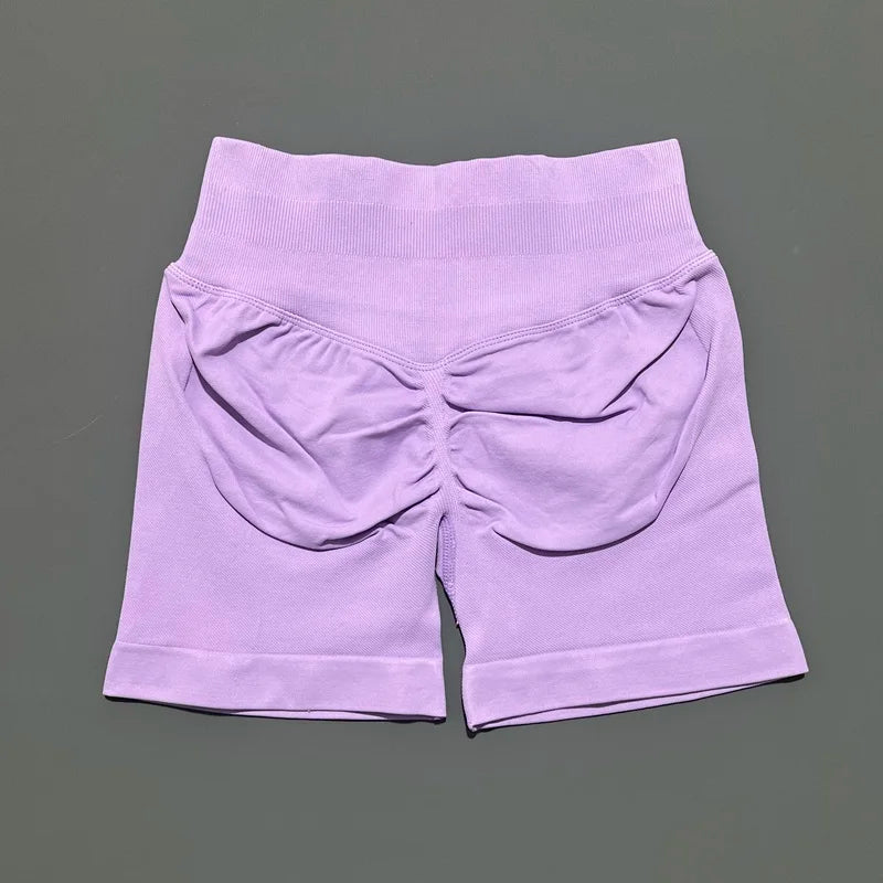 HISTELLO Impact Shorts 4.5" Women Yoga Shorts Seamless Low Waist Scrunch Bum Gym Leggings Workout Stretch Fitness Sports Shorts