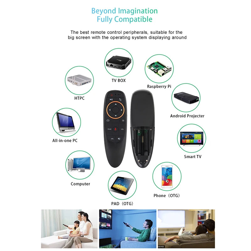 G10S PRO BT Voice Remote Control 2.4G With BT5.0 Wireless Air Mouse Gyroscope Smart Remote Backlit For PC Smart Android TV