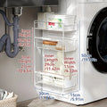 Magnetic Side Rack for Laundry, 1pc - Metal Pull-Out Storage Organizer for Washing Machine