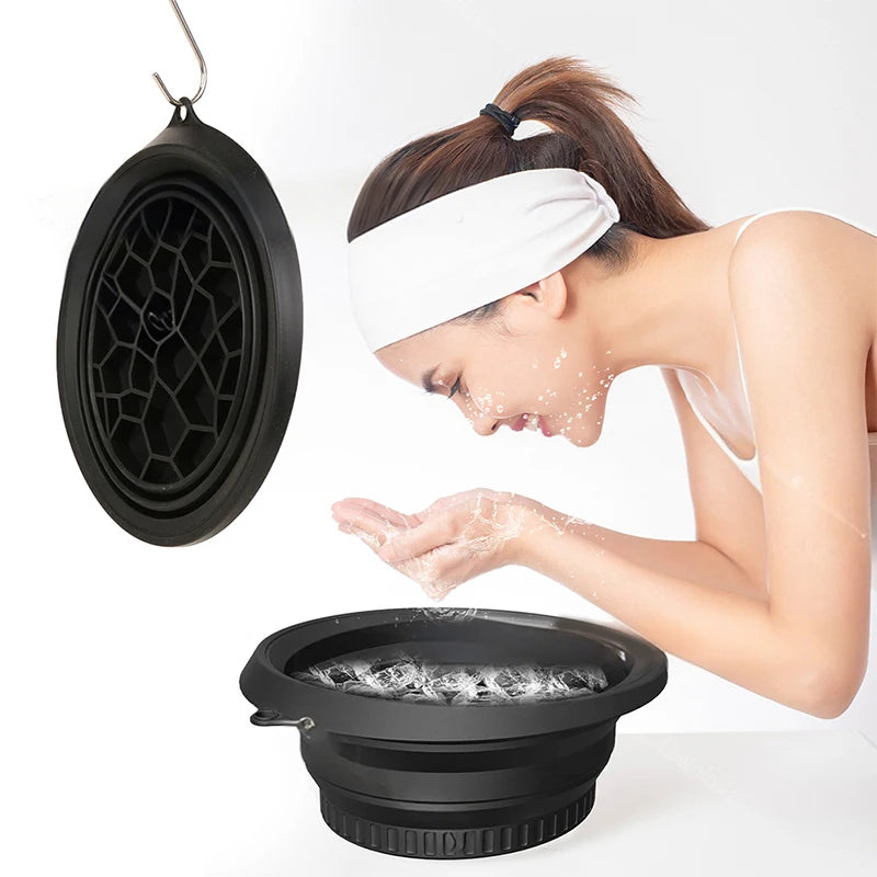 Large Foldable Silicone Bowl For Face Ice Bath And Home Skincare Routine Portable Face Dipping Bowl For Women And Girls