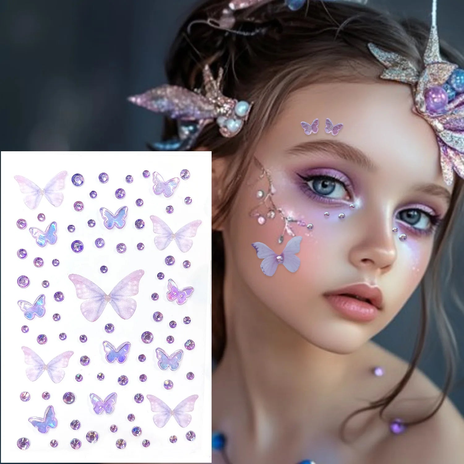 3D Rhinestone Face Tattoo Stickers For Festival Glitter Makeup Jewelry Sticker On Face Crystals Gems Jewels Diamonds Decoration